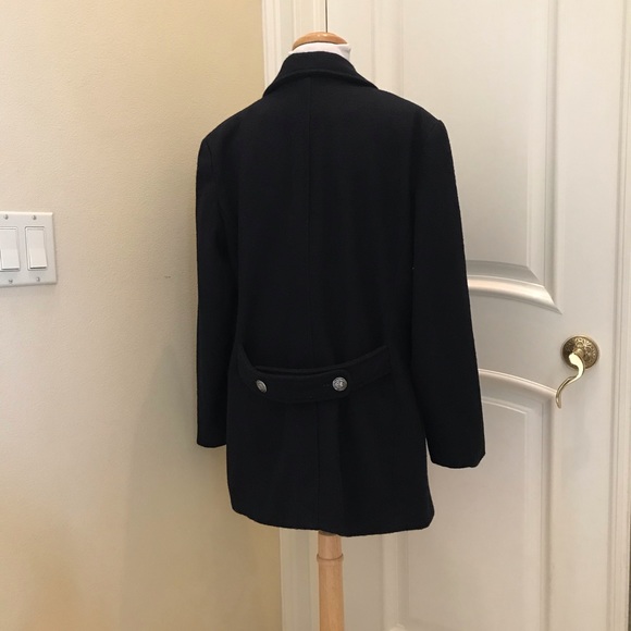 Vintage 70s RIDE  navy wool blend pea coat - Picture 3 of 5